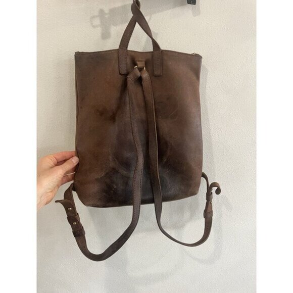 $248 PARKER CLAY Dark Brown Luxury Designer Leather Miramar Backpack Bag Purse - Picture 4 of 7